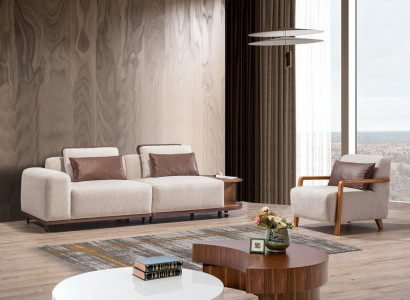 Beiges Wohnzimmer Sitzset Designer Sofagarnitur 2+1 Sitzer Luxus Sofas